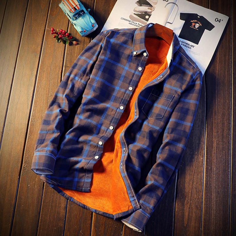 Flannel Shirt Lined - Camisa Masculina Men Plaid Flannel Shirts