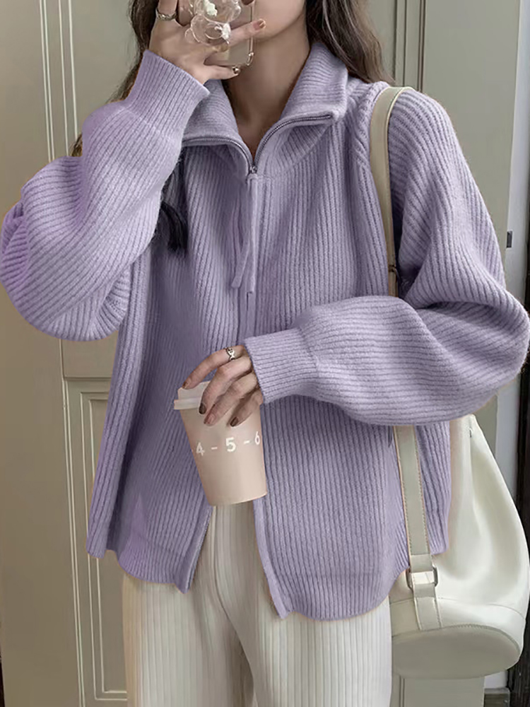 Wool Coat Peacoat - Autumn Winter Woman Fashion Knitwears Cardigan