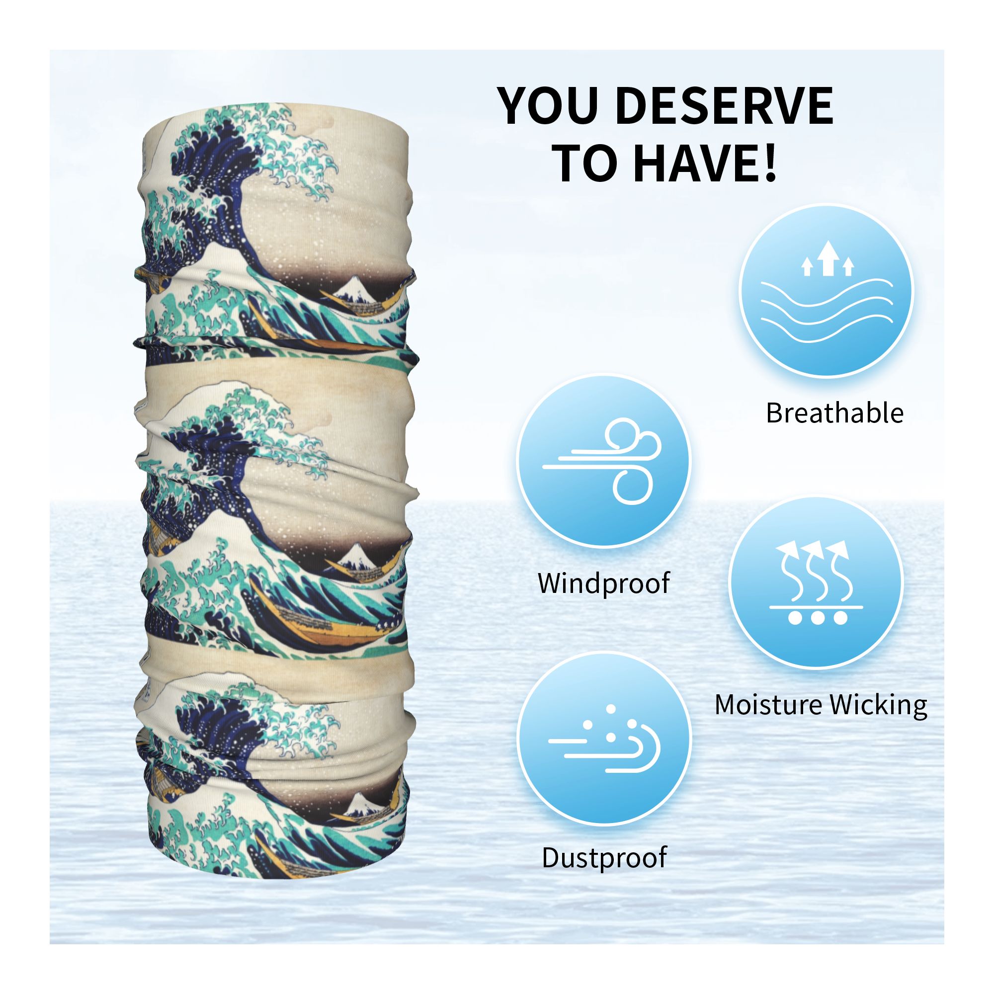 The Great Wave off Kanagawa Wi - огляд і ціна Neck Gaiter Fleece