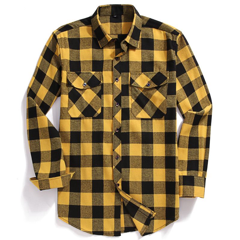 Fall Men's Long-Sleeved Casual - огляд і ціна Flannel Shirt Lined