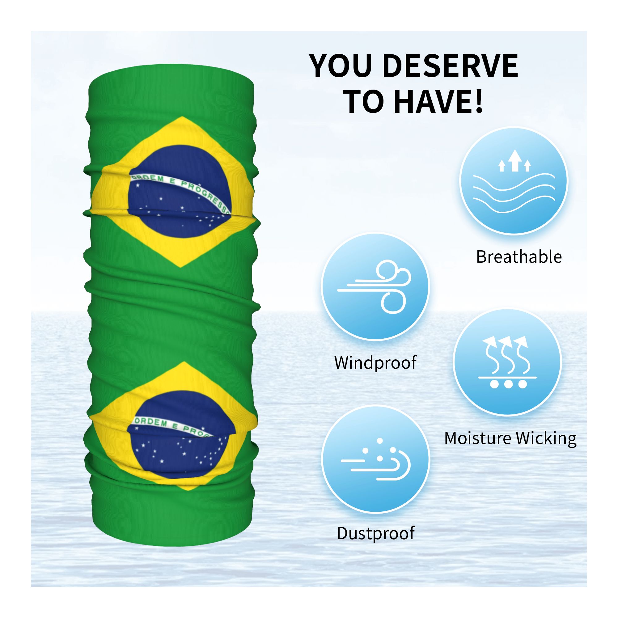 Custom Brazil Flag Bandana Nec - огляд і ціна Neck Gaiter Fleece
