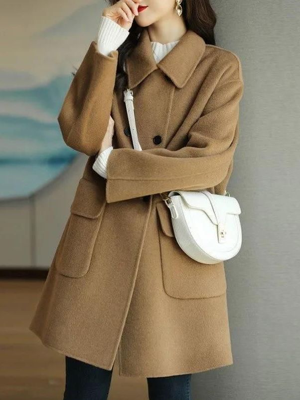 Stylish Mid-Length Woolen Coat - огляд і ціна Down Jacket Packable