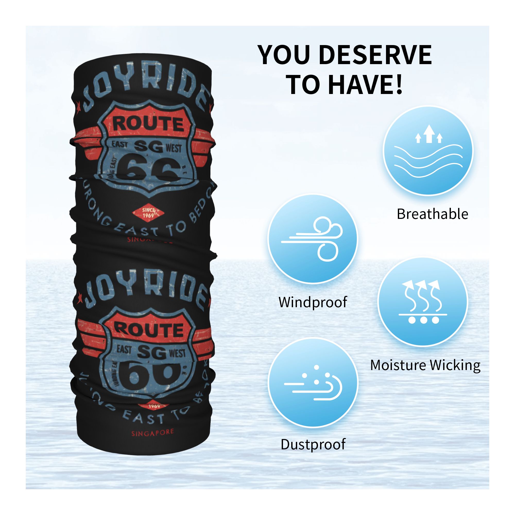 Motorcycle Ride Route 66 Neck  - огляд і ціна Neck Gaiter Fleece