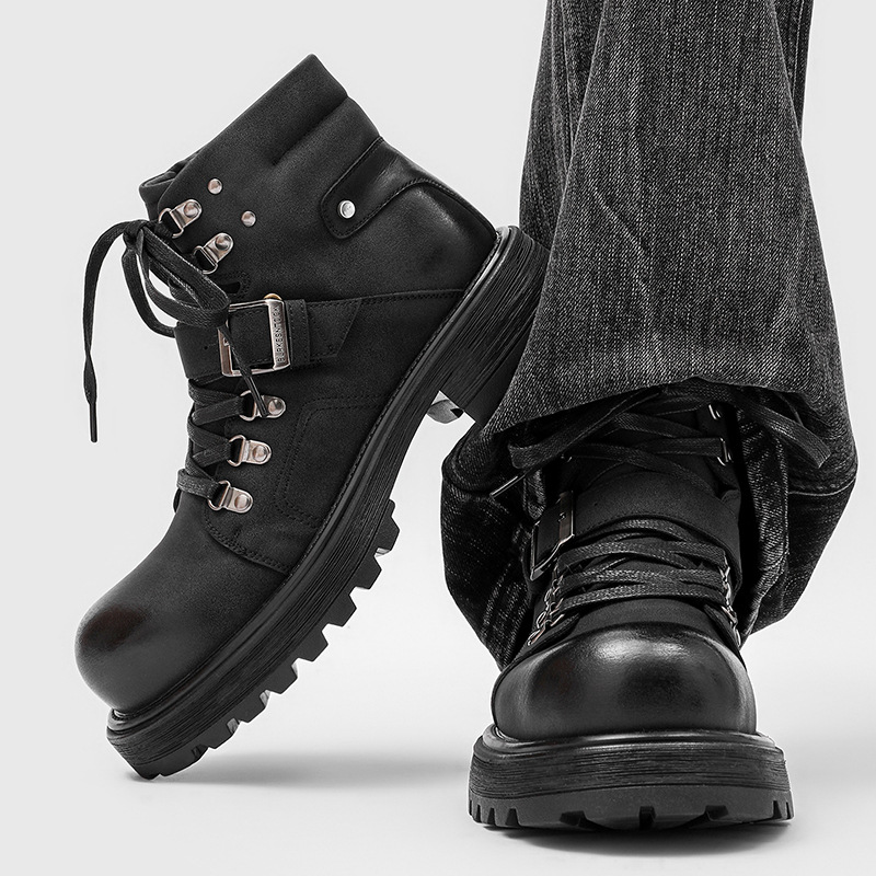 Brand Men Leather Boots Motorc - огляд і ціна Waterproof Winter Boot