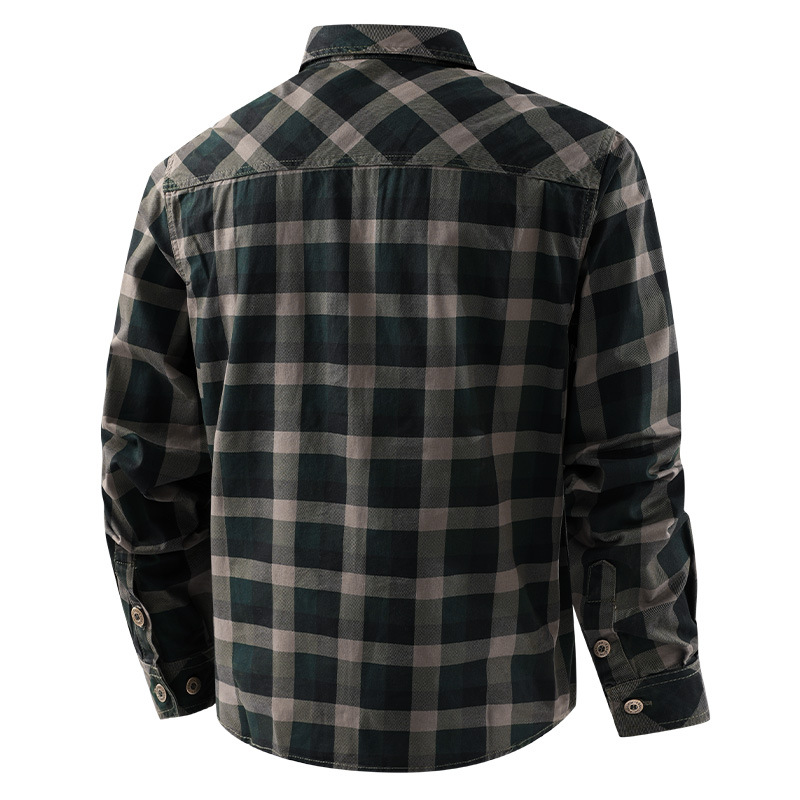 Men Plaid Casual Shirts Male M - огляд і ціна Flannel Shirt Lined