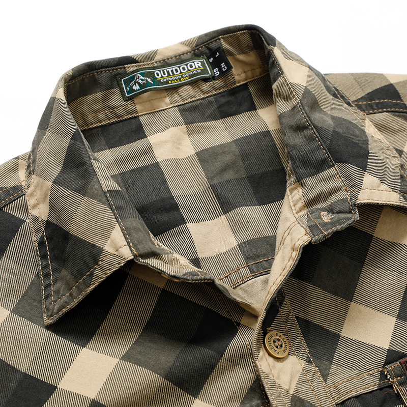 Men's Retro Workwear Checkered - огляд і ціна Flannel Shirt Lined