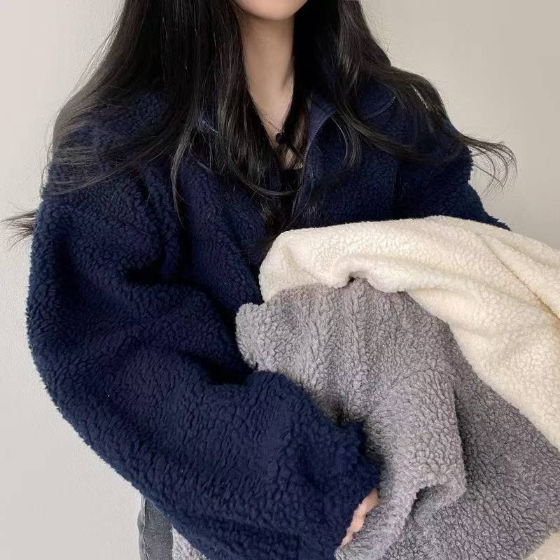 Women Stand Collar Cropped Zip - огляд і ціна Sherpa Hoodie Fleece