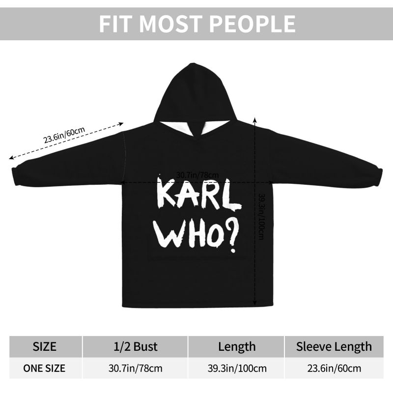 Karl Who Slogan Black Wearable - огляд і ціна Sherpa Hoodie Fleece